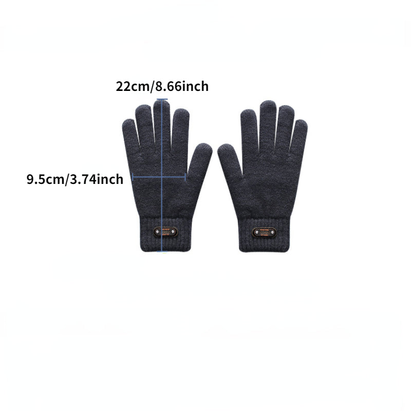 Men's Winter Double Layer Knitted Gloves Riding Gloves