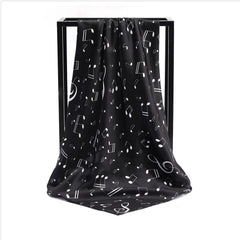 Square Printed Scarf Turban Ladies Satin Shawl