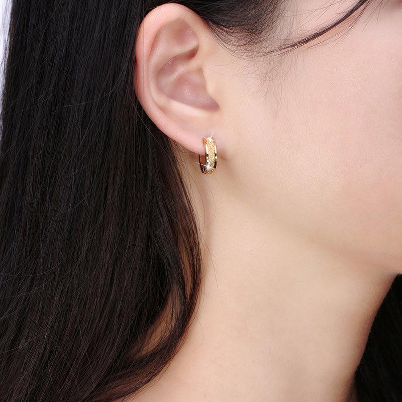 316L Stainless Steel Women Matte Hoop Earrings