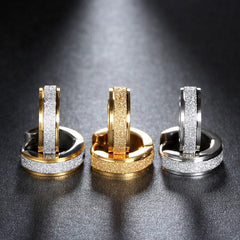 316L Stainless Steel Women Matte Hoop Earrings