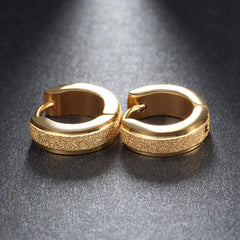 316L Stainless Steel Women Matte Hoop Earrings