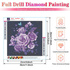 DIY 5D Diamond Painting Kits Rose Adults Full Drill Round Drill Embroidery Plant