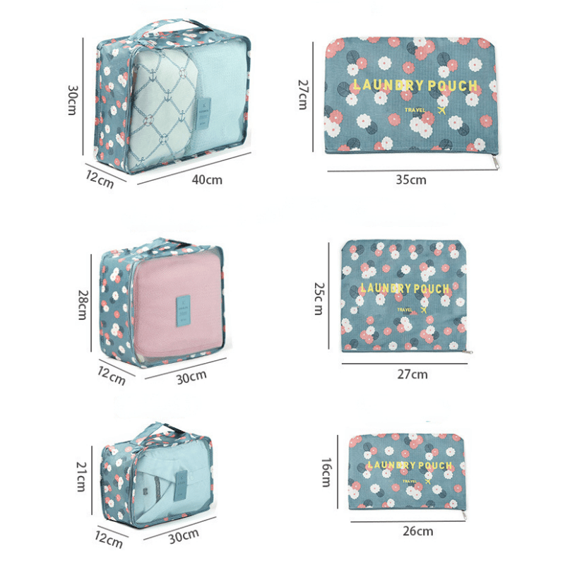 6pcs Travel Storage Bag Set for Clothing Underwear Luggage Packing