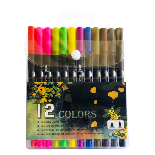 36 Colors Double-Ended Watercolor Pencil Set with Soft Tips for Art Supplies