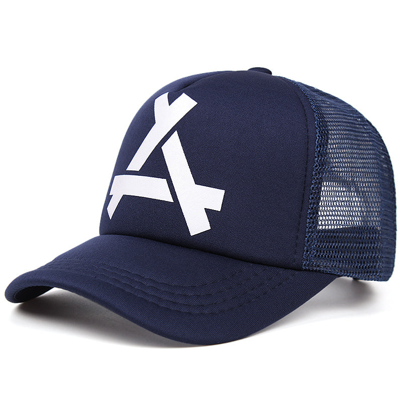 Letter Embroidered Trucker Hat Unisex Adjustable Snapback Mesh Baseball Cap