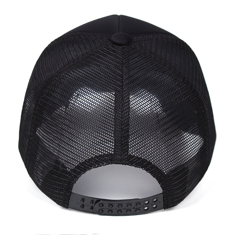 Letter Embroidered Trucker Hat Unisex Adjustable Snapback Mesh Baseball Cap