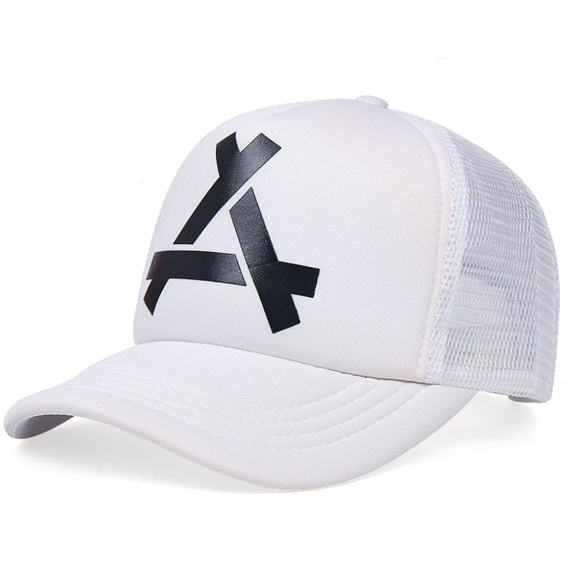 Letter Embroidered Trucker Hat Unisex Adjustable Snapback Mesh Baseball Cap