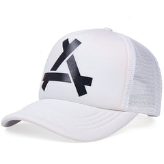 Letter Embroidered Trucker Hat Unisex Adjustable Snapback Mesh Baseball Cap