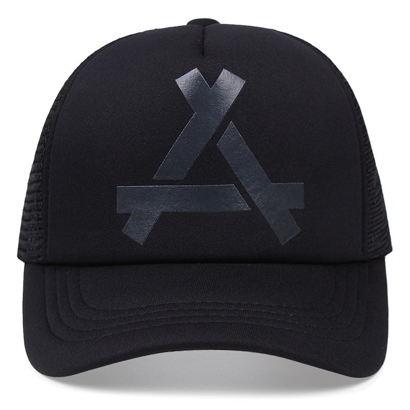 Letter Embroidered Trucker Hat Unisex Adjustable Snapback Mesh Baseball Cap