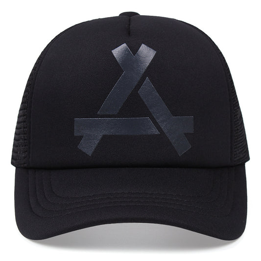 Letter Embroidered Trucker Hat Unisex Adjustable Snapback Mesh Baseball Cap