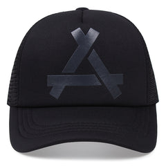 Letter Embroidered Trucker Hat Unisex Adjustable Snapback Mesh Baseball Cap