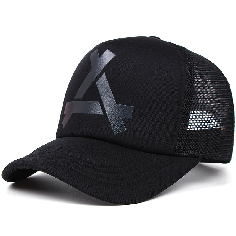 Letter Embroidered Trucker Hat Unisex Adjustable Snapback Mesh Baseball Cap