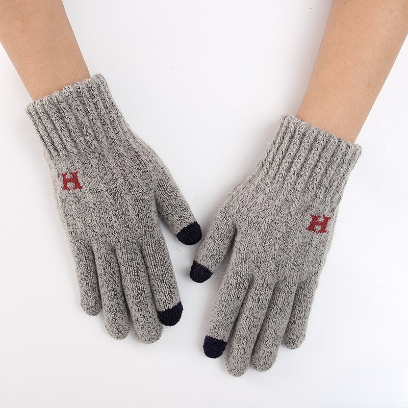 Men's Winter Double Layer Thick Knitted Gloves