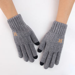 Men's Winter Double Layer Thick Knitted Gloves