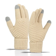 Men's Winter Double Layer Knitted Riding Gloves