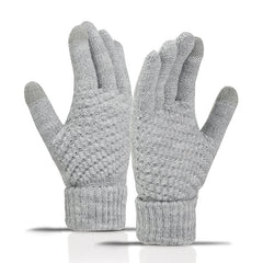 Men's Winter Double Layer Knitted Riding Gloves