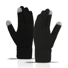 Men's Winter Double Layer Knitted Riding Gloves