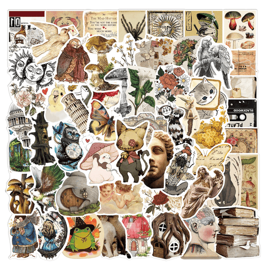 100pcs Retro Art Doodle Stickers Waterproof