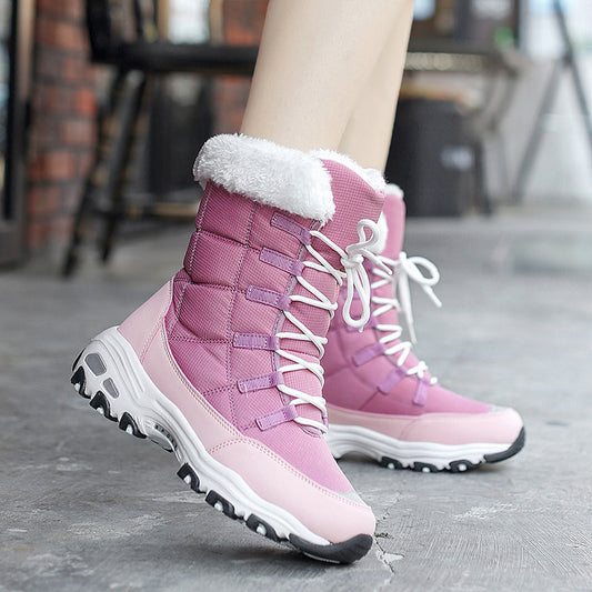 Women's Non-Slip Waterproof Snow Boots - Faux Fur Lined Comfortable Winter Shoes