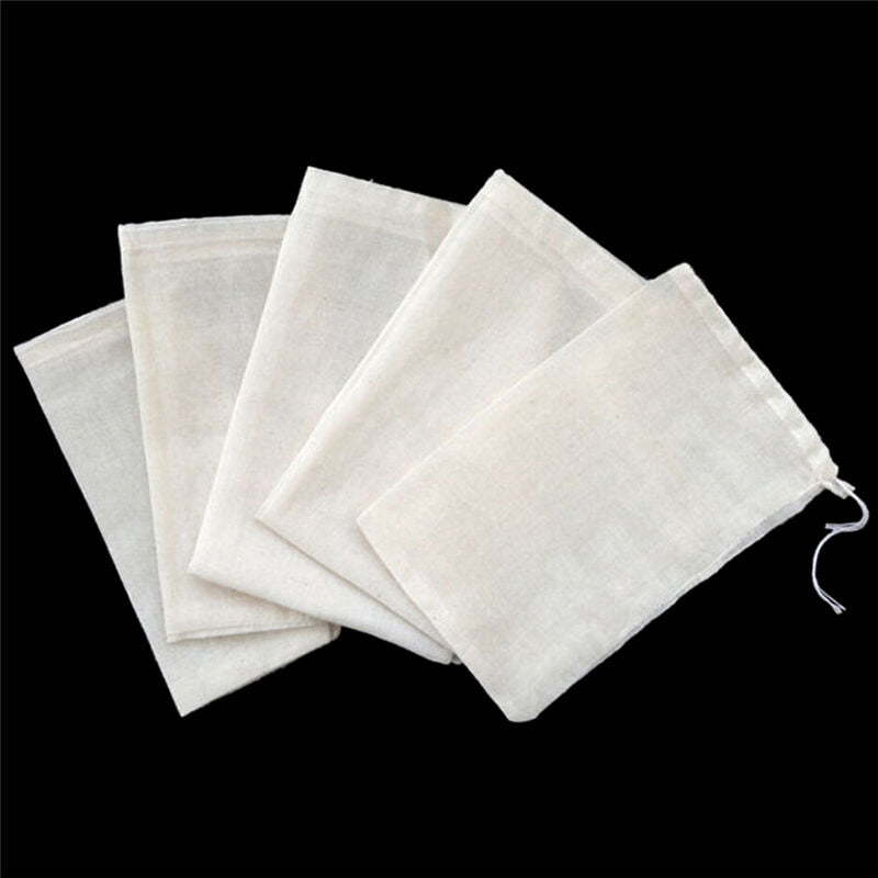 10pcs Reusable Muslin Drawstring Bags for Soap Herbs Tea