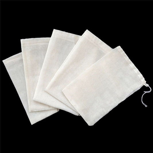 10pcs Reusable Muslin Drawstring Bags for Soap Herbs Tea