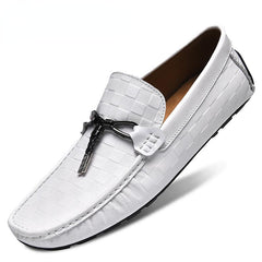 Men's Plaid Slip On Loafers Wear Resistant