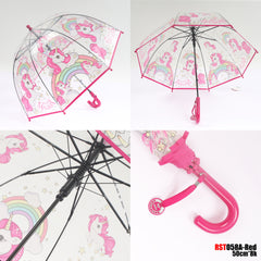 Colorful Princess Umbrella Transparent Plastic Unicorn Kindergarten Umbrella