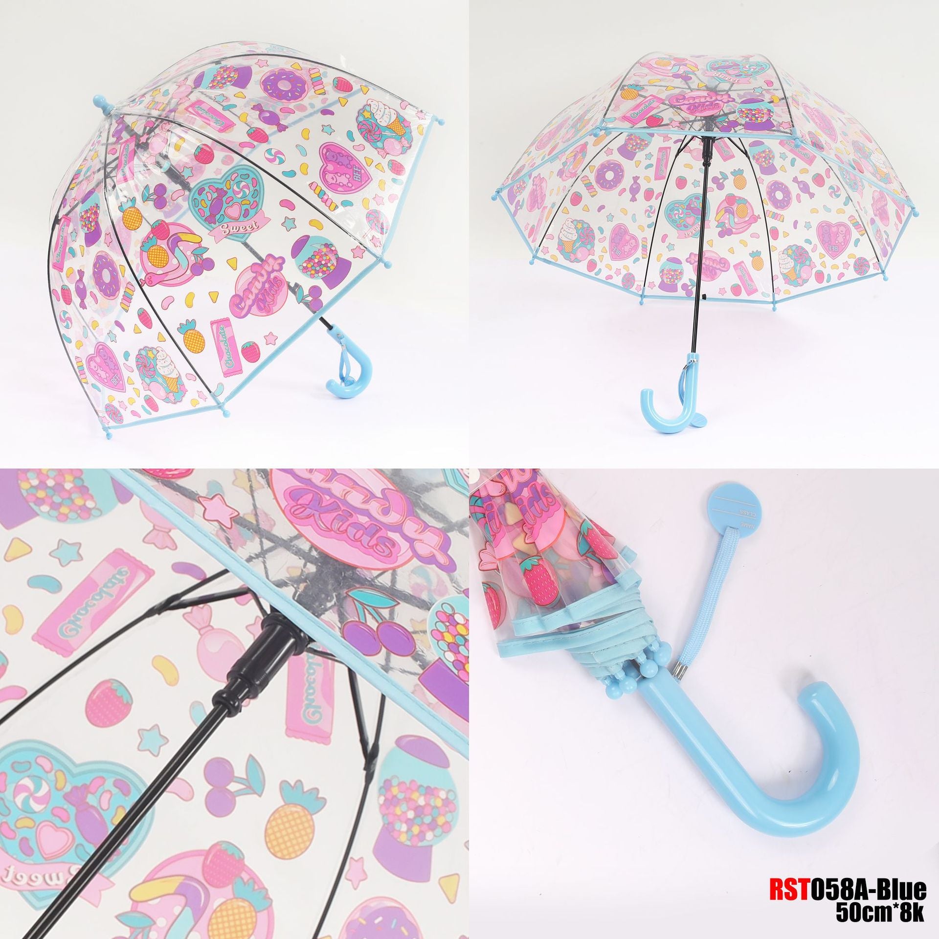 Colorful Princess Umbrella Transparent Plastic Unicorn Kindergarten Umbrella