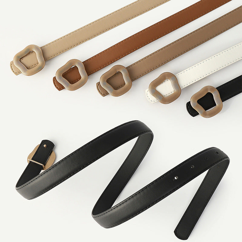 Geometric Snap Buckle Belt for Pants Jeans Ladies Dress