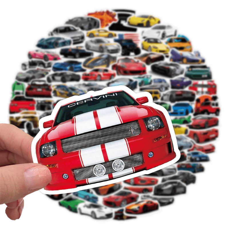 100 Sports Car Graffiti Waterproof Stickers DIY Materials