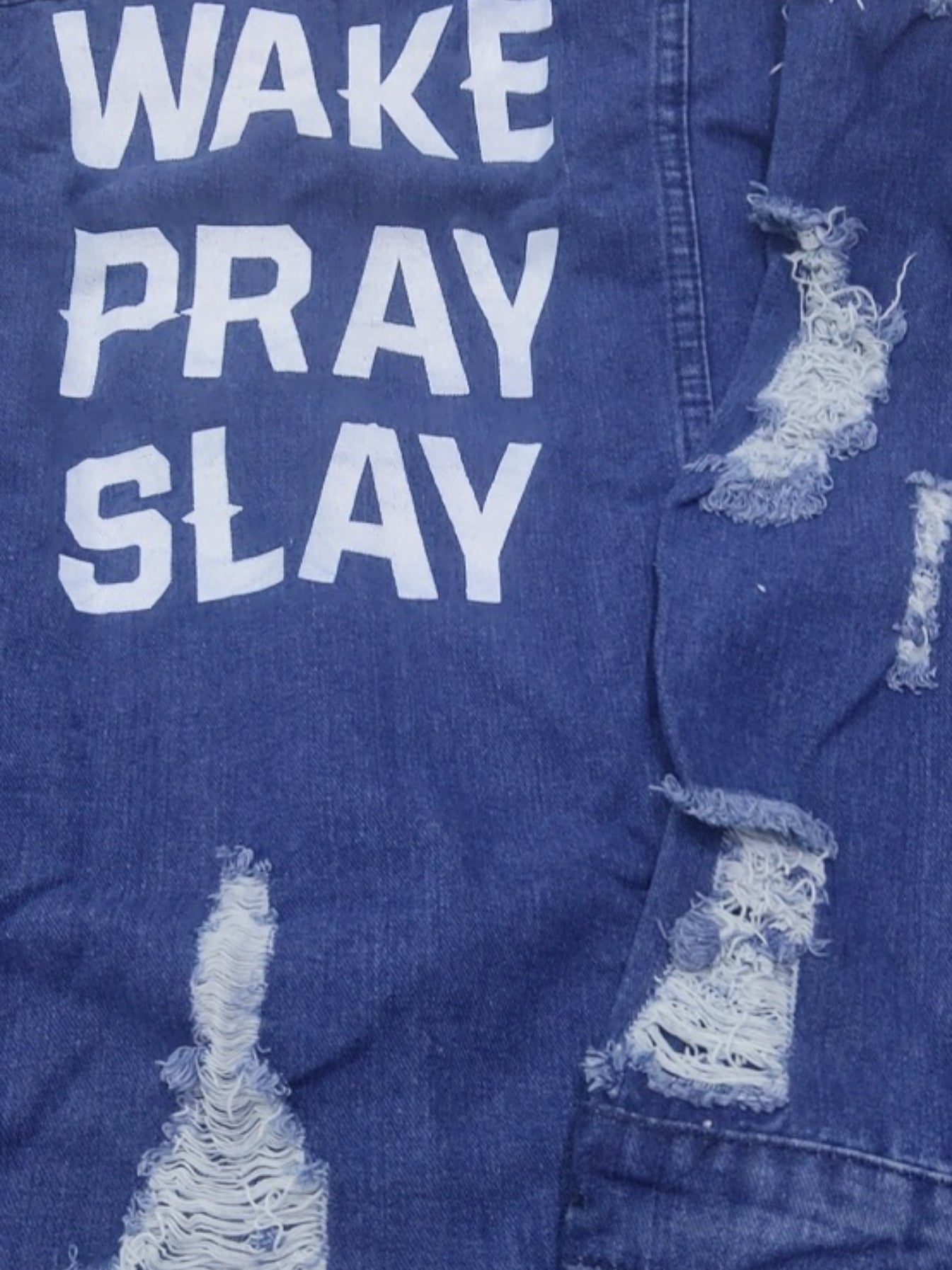 Distressed Denim Jacket with Flap Pockets