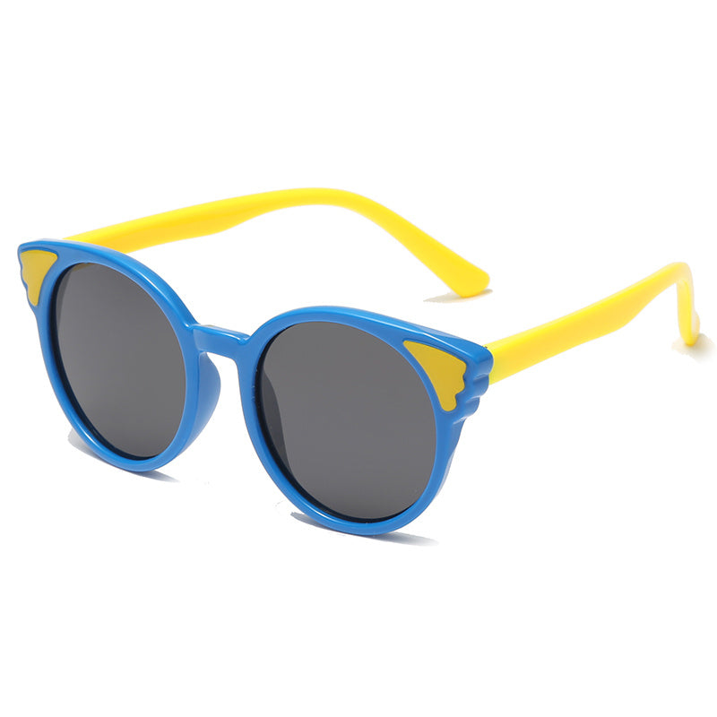 Kids Round Kitten Sunglasses TR90 Baby Girls UV400
