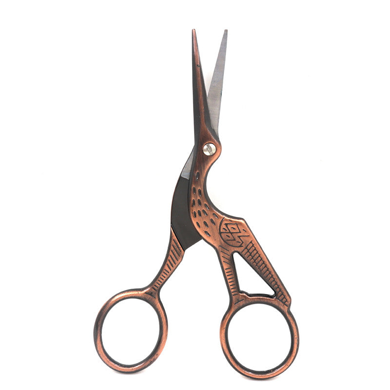 Stainless Steel Gilded Crane Scissors Retro Bird Scissors