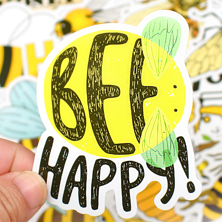 50 PCS Cute Bee Sticker Set for DIY Laptop Phone Fridge Car Decoration