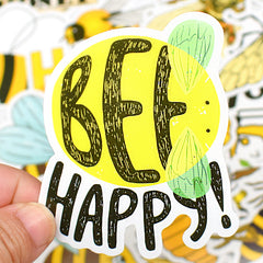 50 PCS Cute Bee Sticker Set for DIY Laptop Phone Fridge Car Decoration