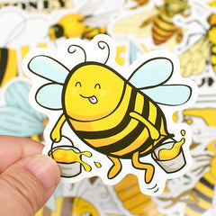 50 PCS Cute Bee Sticker Set for DIY Laptop Phone Fridge Car Decoration