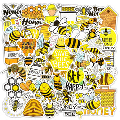 50 PCS Cute Bee Sticker Set for DIY Laptop Phone Fridge Car Decoration