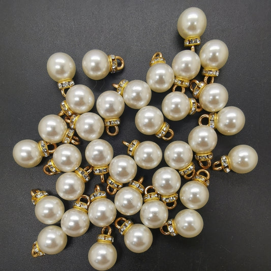 DIY 16pcs 10MM Mini Pearl Pendant Beads Earrings Jewelry Making