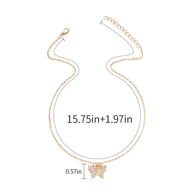 Butterfly Necklace For Women Clavicle Chain Pendant Jewelry