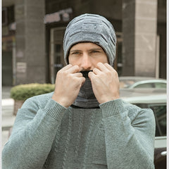 Men's Thickened Woolen Winter Knitted Hat Plus Velvet