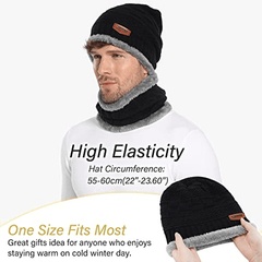 Winter Fleece Beanie Hat & Scarf Set for Outdoor Activities
