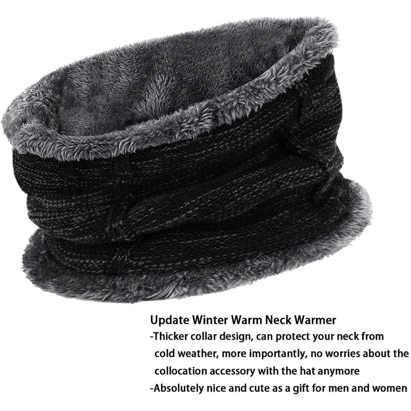 Winter Fleece Beanie Hat & Scarf Set for Outdoor Activities