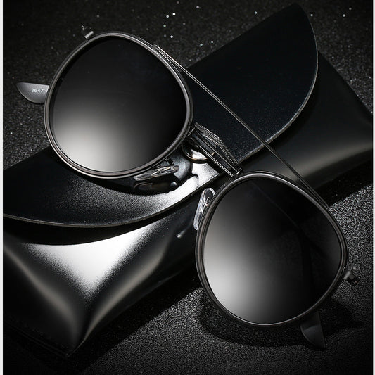 Polarized Men's Outdoor Sunglasses Metal Frame with Case
