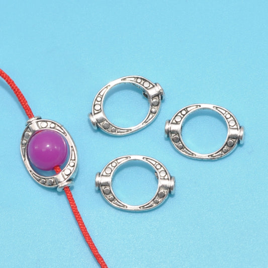 20 Pcs Oval Bead Frame Spacer Beads DIY Bracelet Necklace Jewelry Making