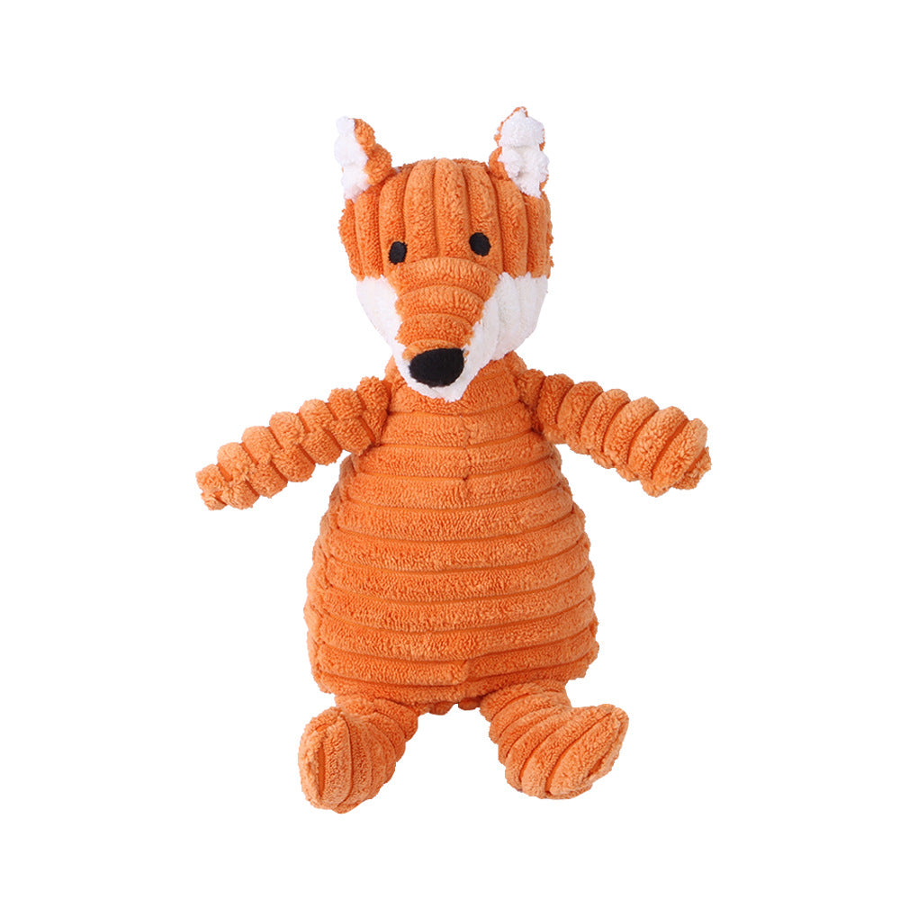 Dog Chew Toy: Animal Plush Squeaker & Rope