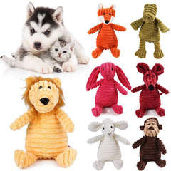 Dog Chew Toy: Animal Plush Squeaker & Rope