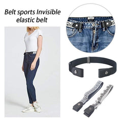 Men's No Buckle Elastic Waist Belt Casual Adjustable Elastic Buckle Belt