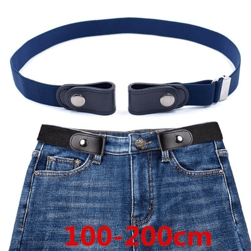 Men's No Buckle Elastic Waist Belt Casual Adjustable Elastic Buckle Belt