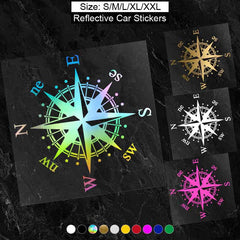 Compass Reflective Vinyl Car Sticker Decal for Vehicles Trucks Bumpers Windows L