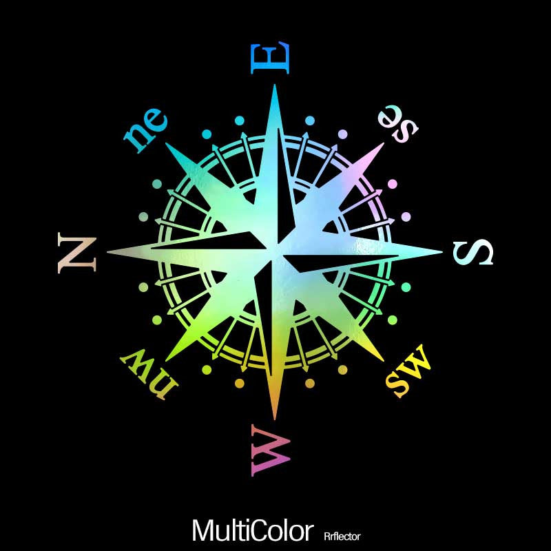 Compass Reflective Vinyl Car Sticker Decal for Vehicles Trucks Bumpers Windows L